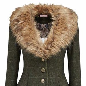 Joe Brown's Peplum Jacket with Faux Fur Collar